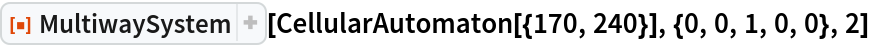 ResourceFunction["MultiwaySystem"][
 CellularAutomaton[{170, 240}], {0, 0, 1, 0, 0}, 2]