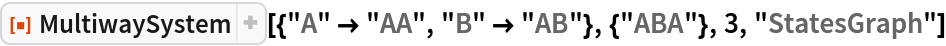 ResourceFunction[
 "MultiwaySystem"][{"A" -> "AA", "B" -> "AB"}, {"ABA"}, 3, "StatesGraph"]