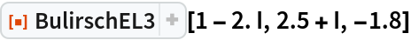 ResourceFunction["BulirschEL3"][1 - 2. I, 2.5 + I, -1.8]