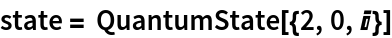 state = QuantumState[{2, 0, I}]