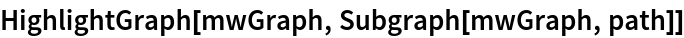 HighlightGraph[mwGraph, Subgraph[mwGraph, path]]