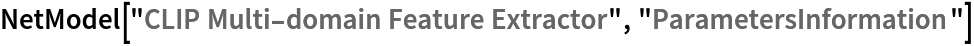 NetModel["CLIP Multi-domain Feature Extractor", "ParametersInformation"]